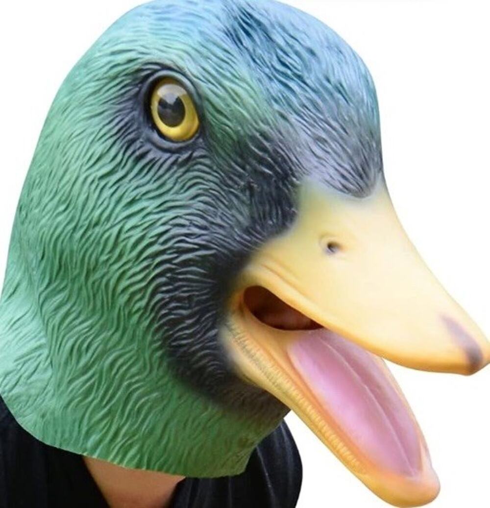 Latex Mallard Duck Head Mask Halloween Cosplay Costume Funny Realistic Animal